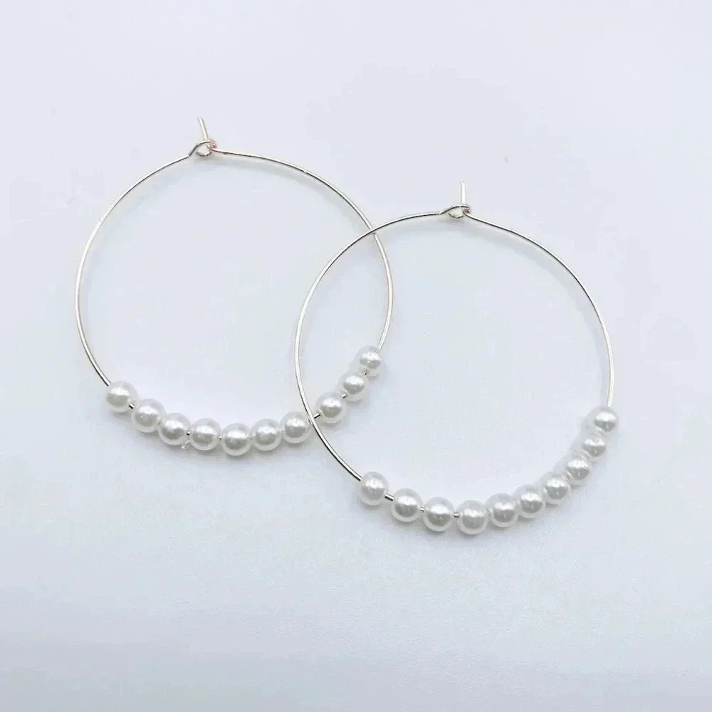 Pearl Hoops Earrings